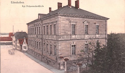 ﻿﻿Historische Postkarte Präparandenschule Blick Richtung Osten