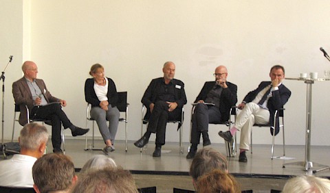 Prof. Dr. Andreas Schwarting (Moderation), Prof. Dr. Christine Hannemann, Alexander Grünenwald, Christian Böhm, Prof. Dr. Paul Kahlfeld C